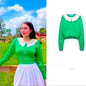 ZARA Bloggers Favorite Embroidered Knit Sweater